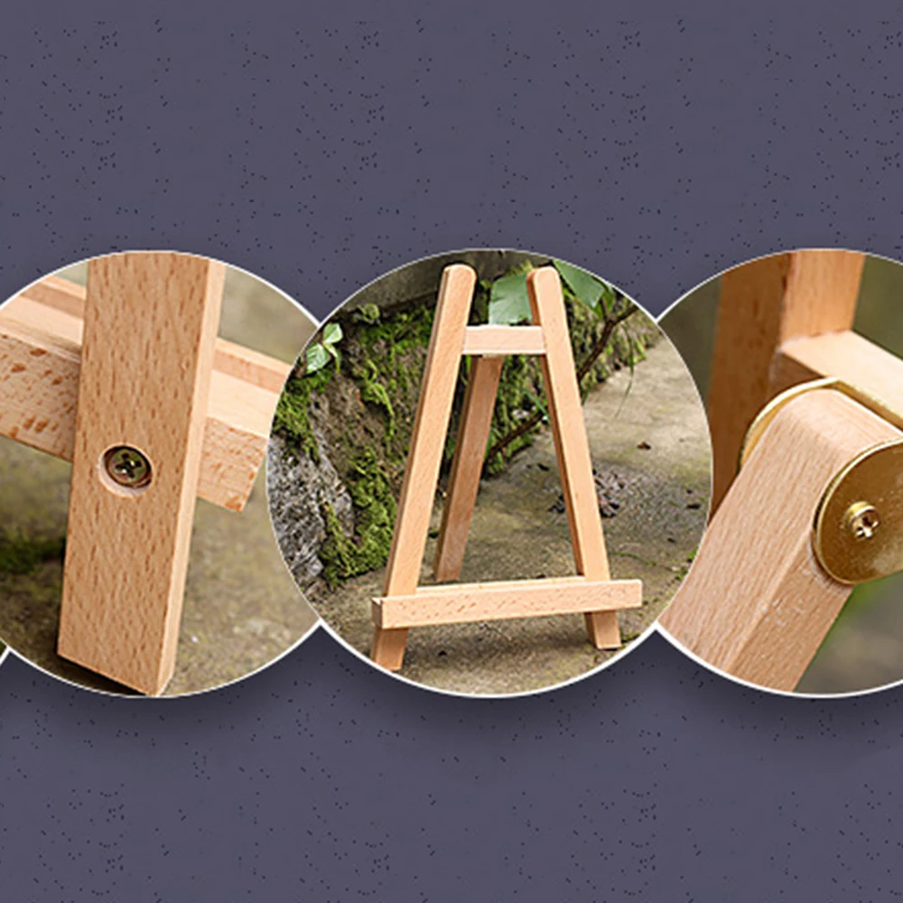 Floor Geometry Small Easel Wooden Mini Easel Pine Dispaly Canvas Art Craft Table Stand Wedding