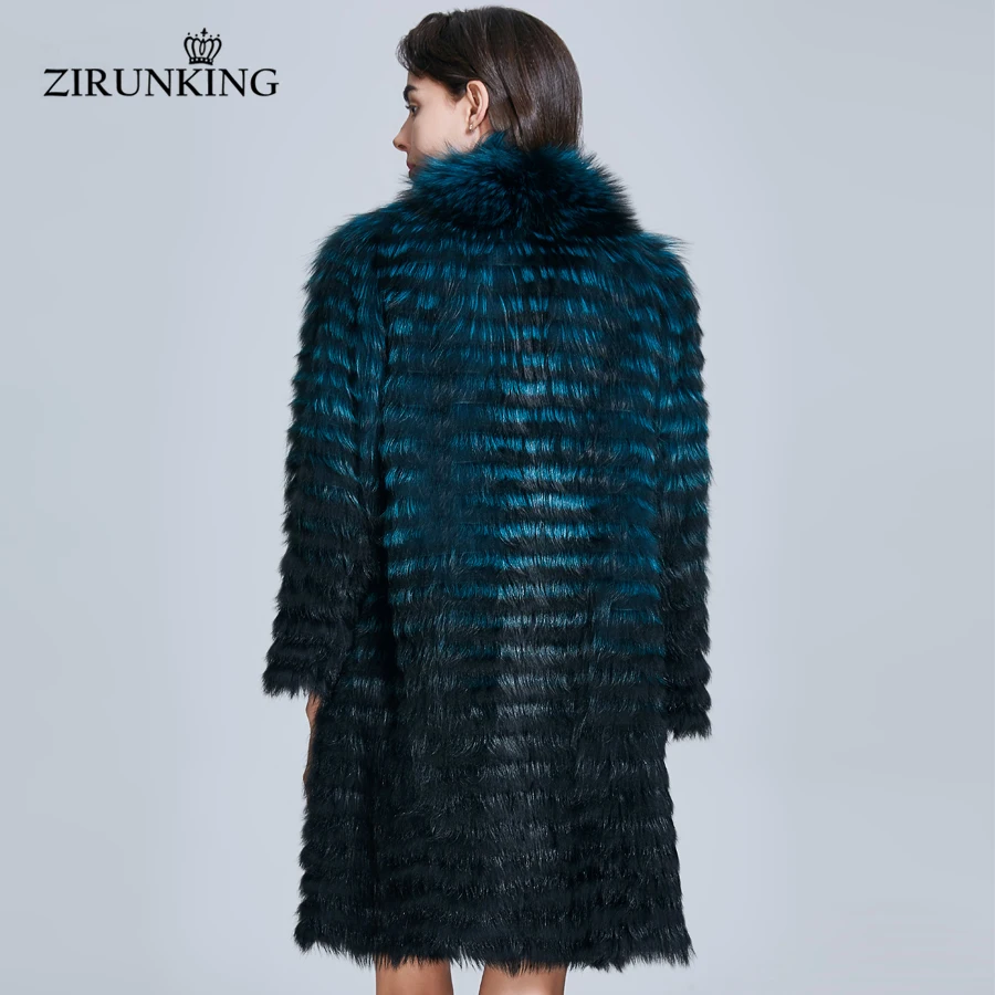ZIRUNKING новинка 2020 года цветное женское искусственное пальто из натурального Меха