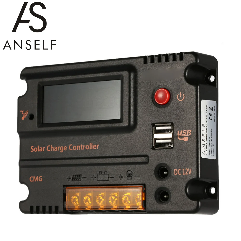 Anself 20A CMG-2420 ЖК-Солнечный Контроллер заряда Панель регулятор батареи автоматический переключатель защита от перегрузки температурная компенсация - Цвет: 10A CMG-2410