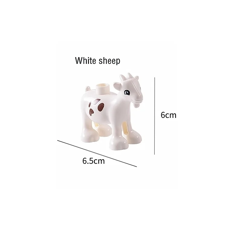 Серия моделей животных, строительный блок, большие кирпичи, модель животного, строительный блок, детская развивающая игрушка, совместимая с блоками Duploe - Цвет: white sheep