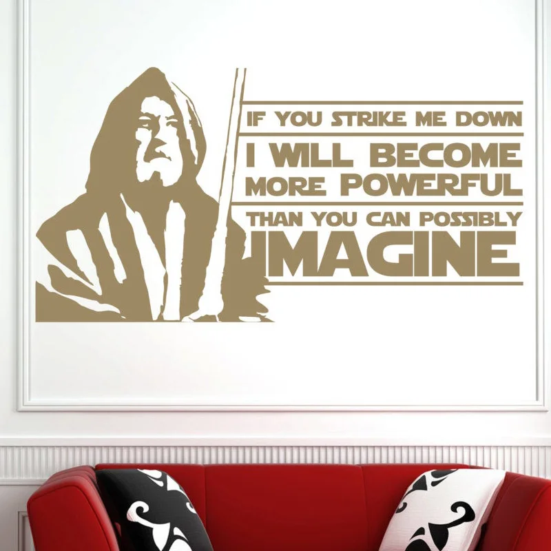 

Star Wars Obi Wan Kenobi, Jedi, Movie Quote, If You Strike Me Down, Vinyl Wall Art Sticker, For Teen Boy Bedroom Gift H576