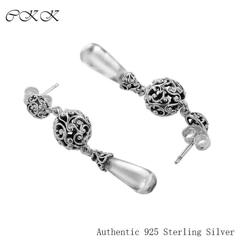 

100% 925 Sterling Silver Regal Droplets Earrings Clear Cz Fine Jewelry Stud Earrings for Women Girl Gift PFE134