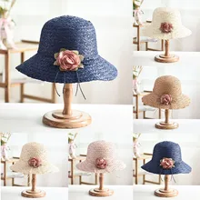 MUQGEW 5 цветов элегантная женская Стильная Повседневная широкая богемная Складная соломенная шляпа с цветочным принтом