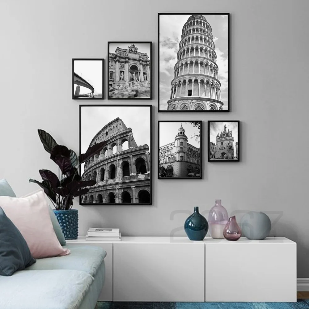 Италия колизео Pisa Пизанская башня здание скандинавские постеры и принты настенные художественные картины на холсте настенные картины для декора гостиной