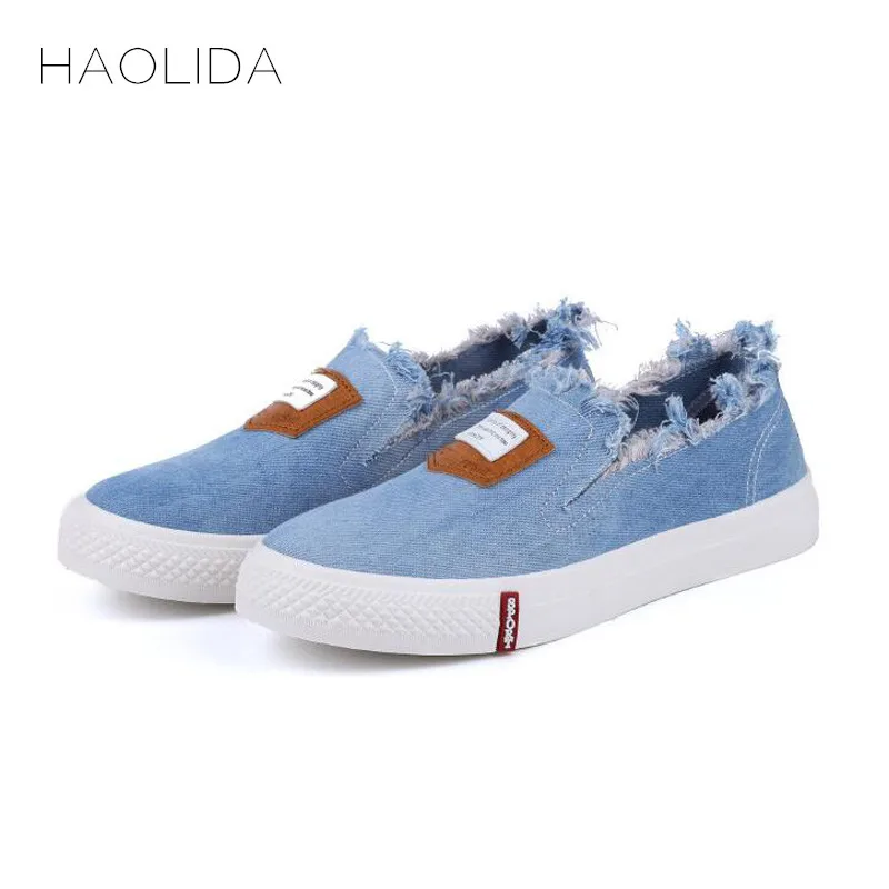 

Haolida 2017 Autumn New Canvas Shoes Ladies Korean Version Of The Tide Stripe Shallow Mouth Flat Shoes Wome Casual Shoes