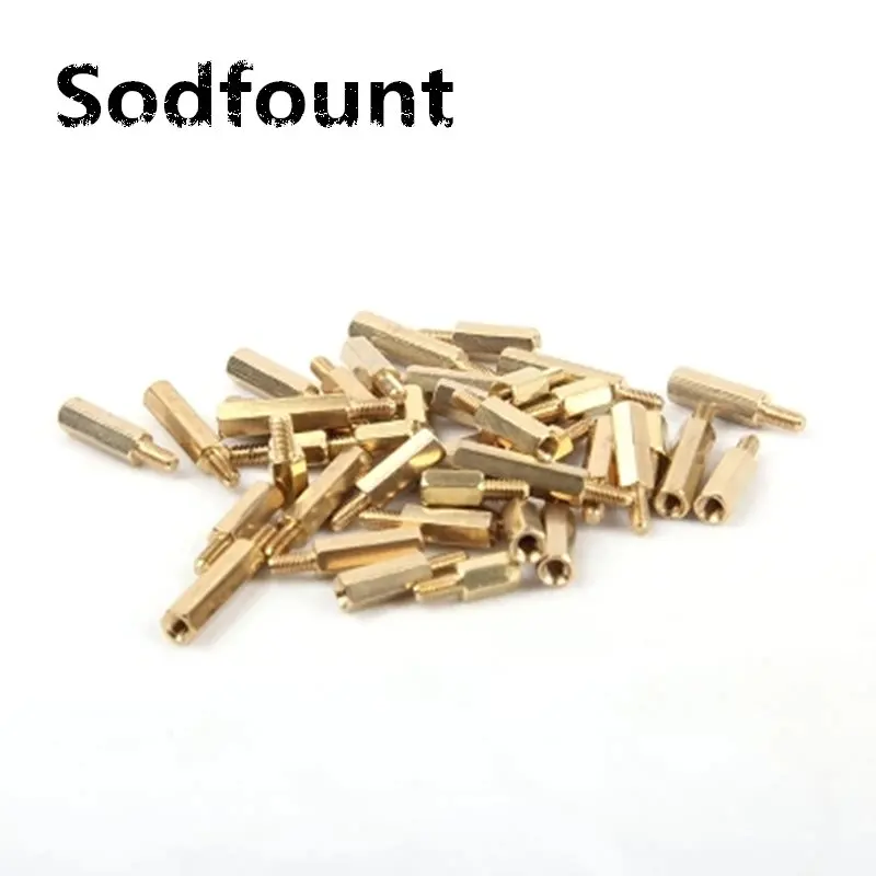 

50Pcs M2*L+3mm Hex head Brass Spacing Screws Threaded Pillar PCB Computer PC Motherboard StandOff Spacer