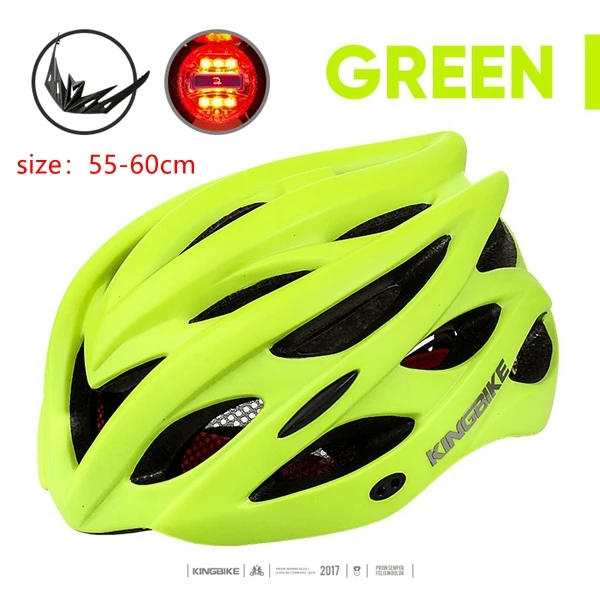 KINGBIKE велосипедный шлем для женщин и мужчин велосипедный шлем дорожный горный с задним светильник MTB велосипедный шлем красный синий титан Casco Ciclismo - Цвет: J-652-Green