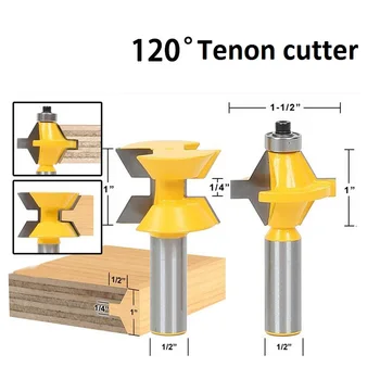 

2Pcs 1/2" Shank Router Bit Set 120 Degree Woodworking Groove Chisel Cutter Tool Free Shipping