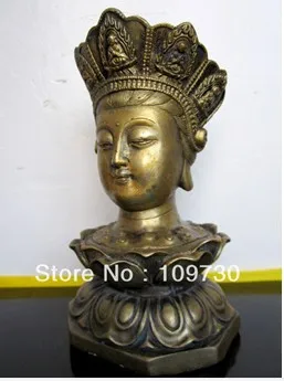

00851 Lotus base **buddha head bronze statue