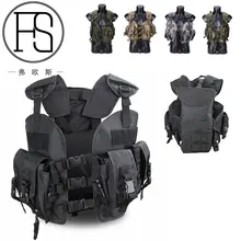 Регулируемый тактический жилет Molle, жилет для спорта на открытом воздухе, охоты, страйкбола, пейнтбола, военный жилет с мешком для воды, защитный нагрудный