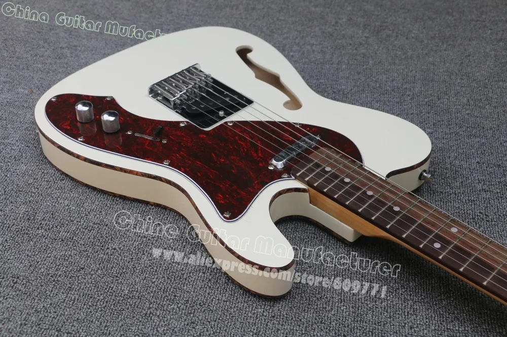 Классический custom shop Thinline роскошная белая электрогитара пользовательский