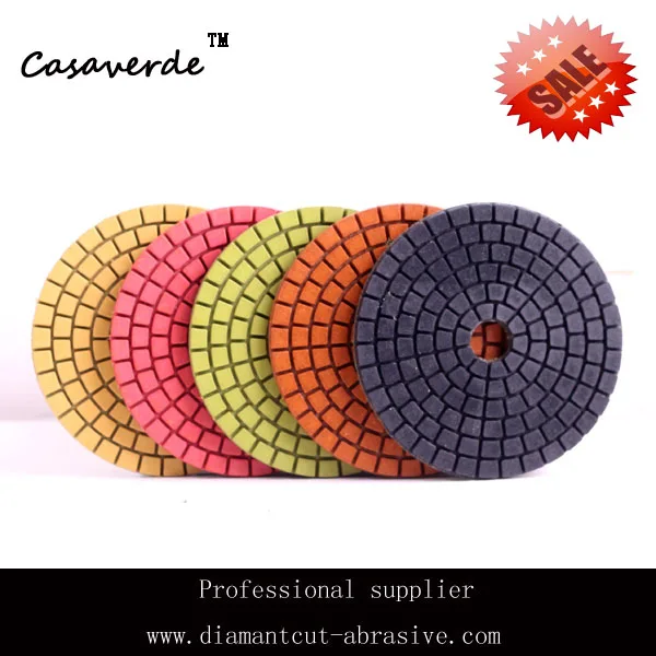 

DC-9SCPP01 standard wet 3"(80mm) with 2.5mm flexible wet angle grinder polishing pads for Granite and Marble
