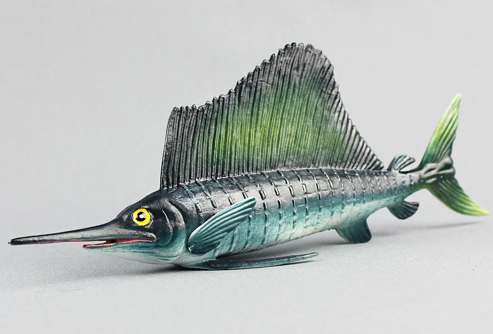 simulation swordfish Marine life Static Plastic toy 21x4x7cm model