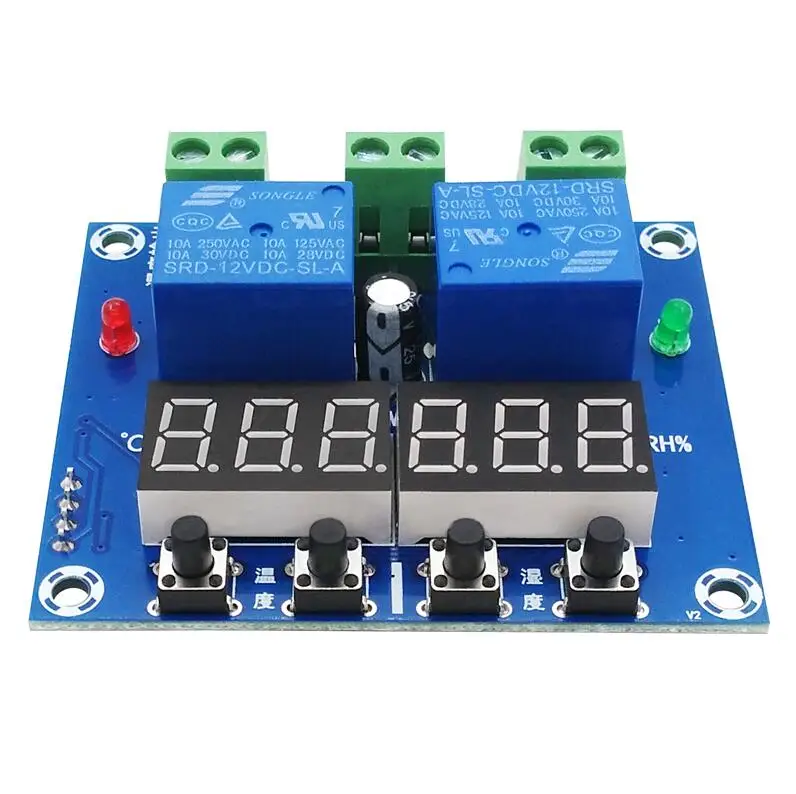 Xh-m452 DC 12 В светодиодный цифровой термостат Температура Управление влажностью Термометр-Гигрометр Управление Лер реле Модуль AM2301 зонд