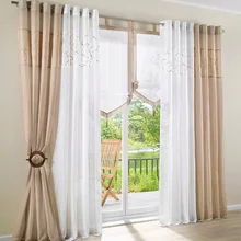 Специализированный компьютер вышитые хлопка балкон полутени окно Sheer Шторы