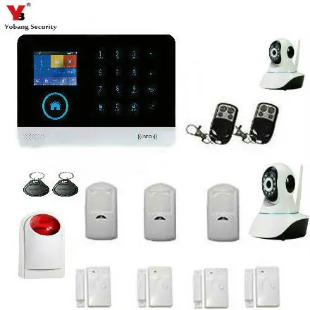 

Yobang Security WIFI Home Security Burglar Alarm Systerm Kit IOS Android APP Control Video ip camera outdoor siren pir sensor