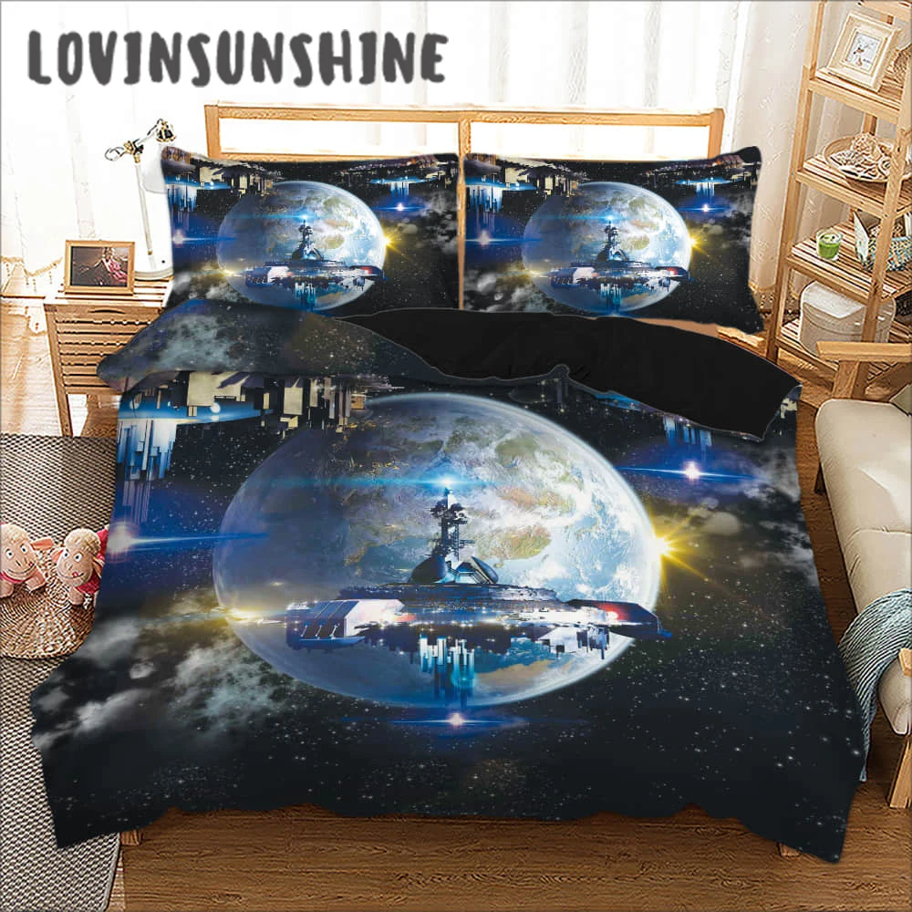 

LOVINSUNSHINE Comforter Sets Bedding Pillowcase Universe Outer Spaceship Themed Kids Bedroom 3d Bedding Cover AB#71