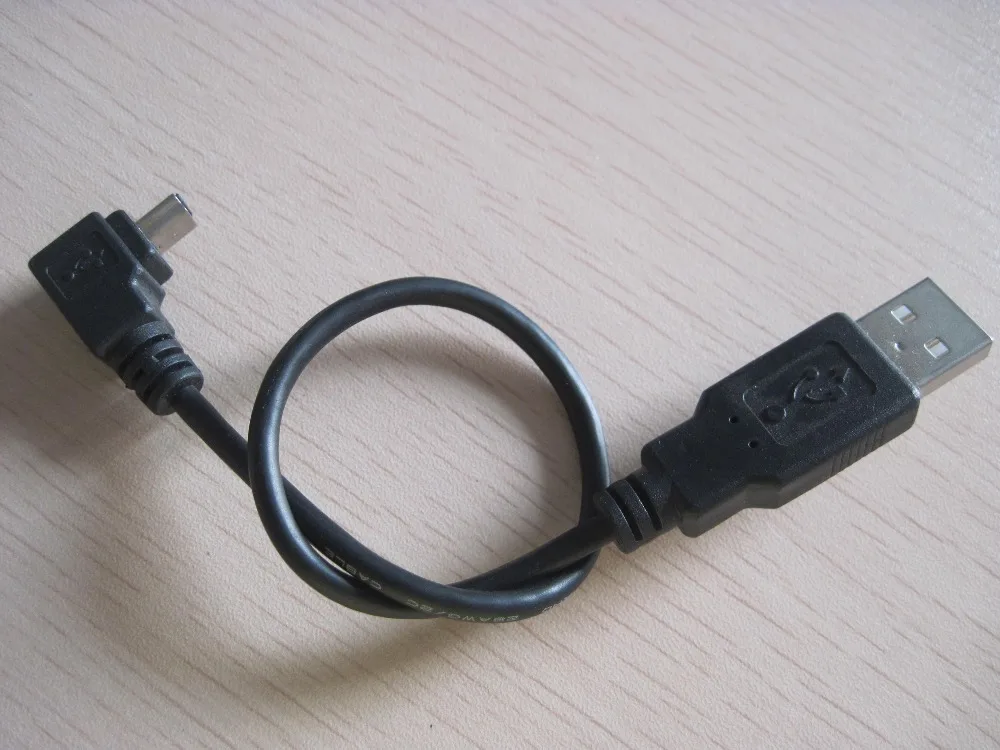 

Free DHL 100pcs/lot 90 Degree Down Angle Mini B Male to USB A Male Data Cable Cord 25cm #36