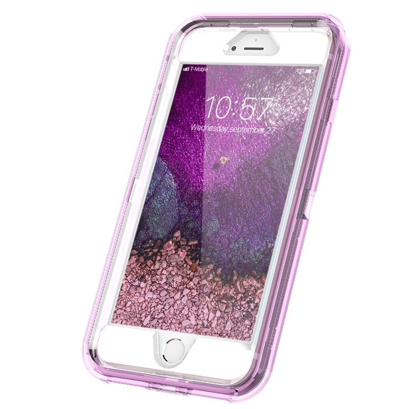 Гибридный чехол GrandEver 360 для iphone 11 pro Max 7 plus 6 6s 8 чехол прозрачный розовый фиолетовый силиконовый бампер PC+ ТПУ защитный чехол для iphone X