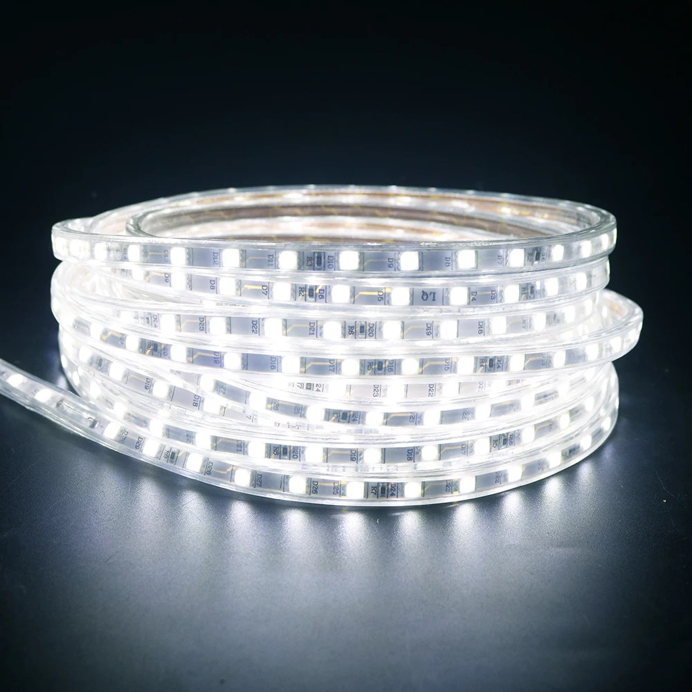 #Best 1 25Meter 220V 5050 Led strip lighting with EU Plug 60leds Meter waterproof Playground Hotel Home indoor outdoor decor use UR