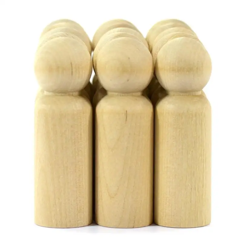 Best 10pcs/Set Wooden DIY Peg Doll Wedding Home Handmade Puppet Kid Painted Toy Baby Children Wood Craft