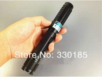

Flashlight 445nm 200w 200000m Blue laser pointer light Burning match/dry wood/candle/black/Burn cigarettes+Glasses+Gift box