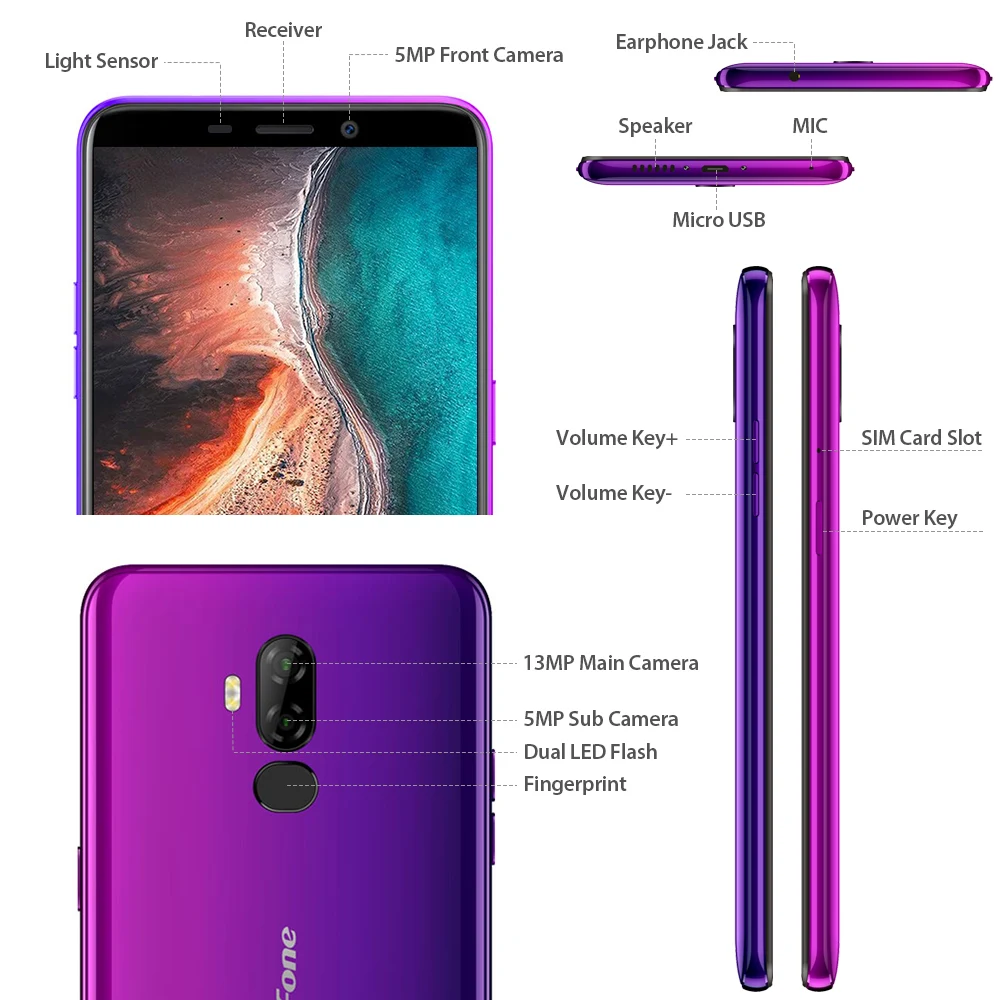 4G LTE мобильный телефон P6000 Plus Android 9,0 6350 мАч смартфон 6,0 дюймов Лицо ID HD + Двойная камера Ouad Core 3 ГБ 32 ГБ мобильный телефон Новый