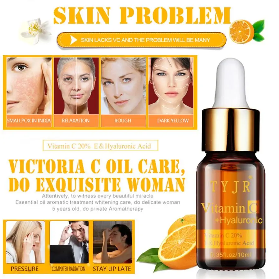 

Vitamin C Liquid Serum Anti-aging Moisture Whitening VC Essence Oil 10ml Vitamin C Original Liquid dropshipping 18jun8