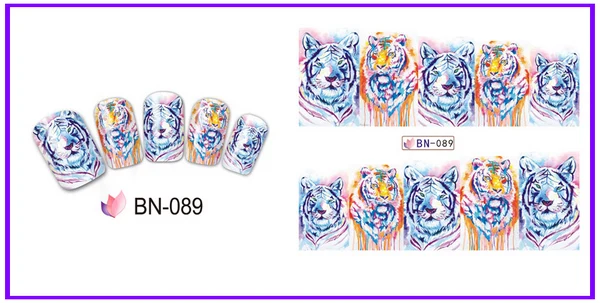 UPRETTEGO 12 упаковок/lot дизайн ногтей Красота воды Наклейка ползунок виниловые наклейки на стену с рисунком детские брюки с тигровым анимальным леопардовой черно-белой расцветке монгольский овечий мех узор BN085-096
