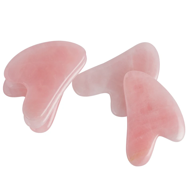 Face Jade Massager Scraper Natural Rose Quartz Gua Sha Scratch Acupuntura Point for Foot Back Head Neck Massage Stone Therapy