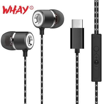 

WhaY For Leeco Usb Type-c Earphone with Microphone Hifi In Ear Type c Earphones for Letv LeEco Le 2 Pro Max 2 Phone Headphones