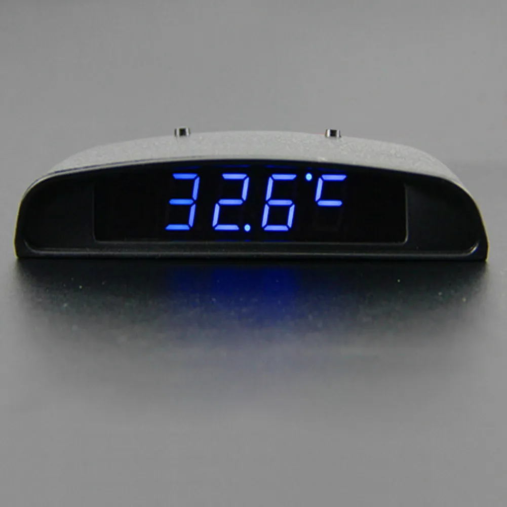12V Car Interior LCD Digital Clock Auto Thermometer Thermograph Tempurature Voltage Meter Gauge Tester Monitor Voiture Accessory