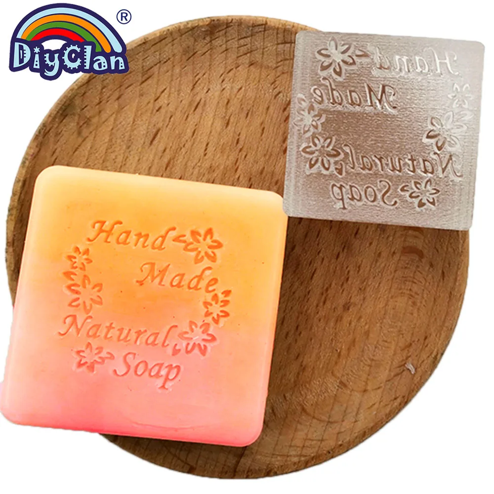 

Handmade Flower soap making stamp mold new Clear diy natural organic glass soap chapter with handle resin acrylic chapters Z0169