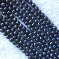 Wholesale Natural Genuine Dark Blue Sapphire Round Loose Faceted Beads 8mm 15" 05842 2