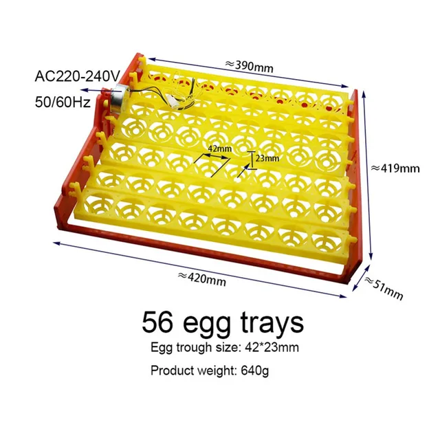 2 Sets Incubator egg tray 56/48/36/24 Eggs Positions Motor size 220V OR
