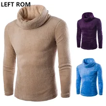 LEFT ROM 2017 The winter men’s high collar sweater slim beijirong thickening fashion leisure jumper Solid color Keep warm Jacket