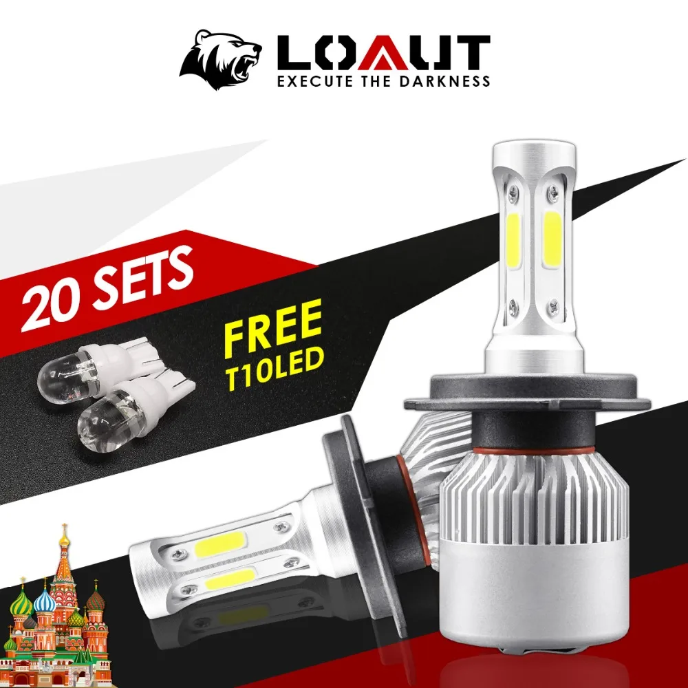 

Ship From Russian 40 Pieces Car Light H4 H7 LED Headlight S2 Series Clearance! Headlamp Replacement Lamp Fog Light Bulb