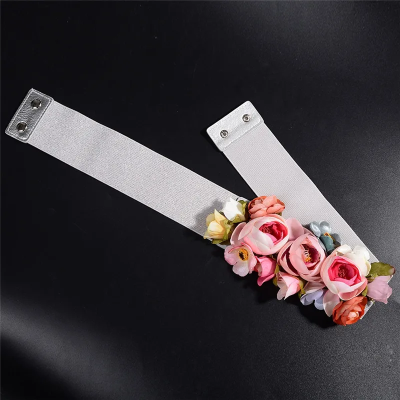 PINKSEE очаровательные розы синтетическая ткань эластичный стрейч платье узкий пояс для женщин ткань аксессуары