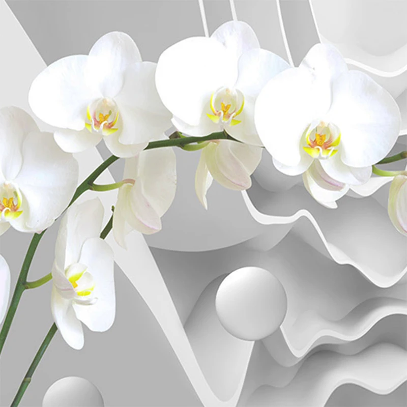 Modern 3D Space Phalaenopsis Flower Photo Wallpaper Mural Living Room TV Sofa Background Wall Decor 3D Wall Cloth Roll 3d wallpaper mural wall covering wallpaper canvas painting wallpaper