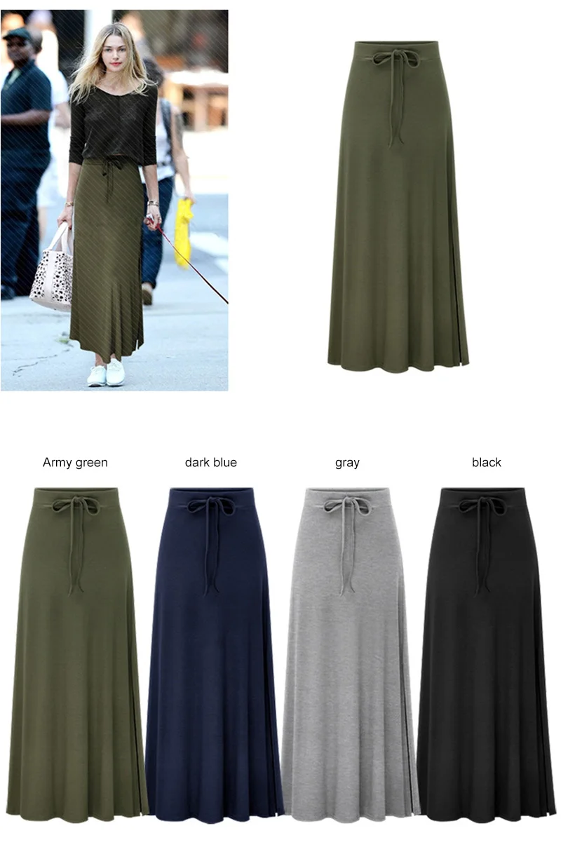 plus size a line maxi skirt