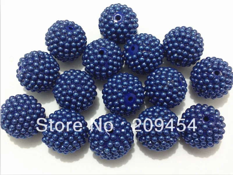 

Newest 20MM 100pcs/lot Deep Blue Chunky Disco Ball Beads,Pearl Rhinestone Beads for Chunky Necklace