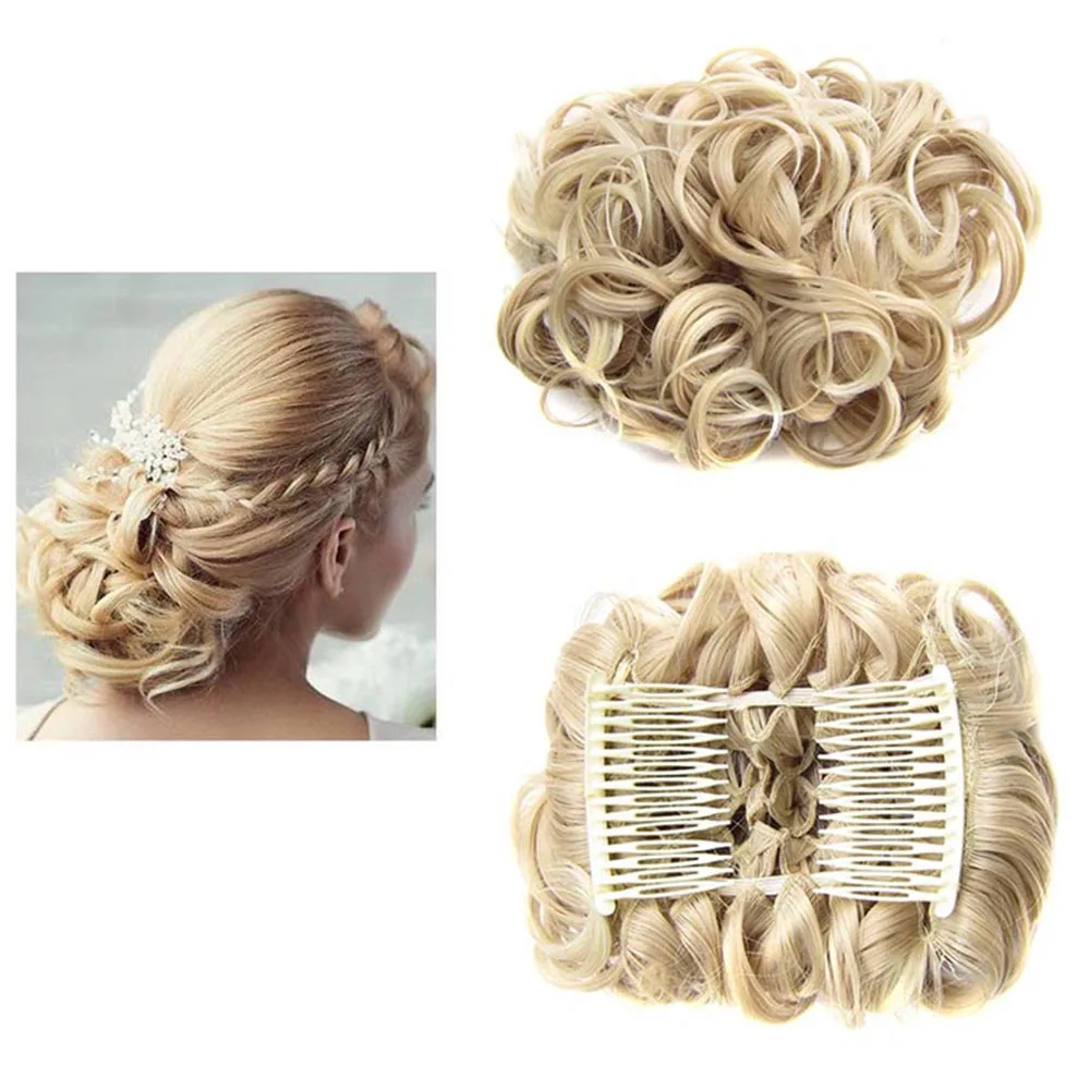 Delice Elastic Rubber Band Net Curly Chignon With Two Plastic Combs Updo Cover Hair Bun Afro Chignon Hair Synthetic Hair Pieces