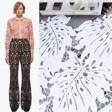 Высокое качество белый лист водорастворимые кружева вышитые ткани выдалбливают ткань для платья африканская юбка