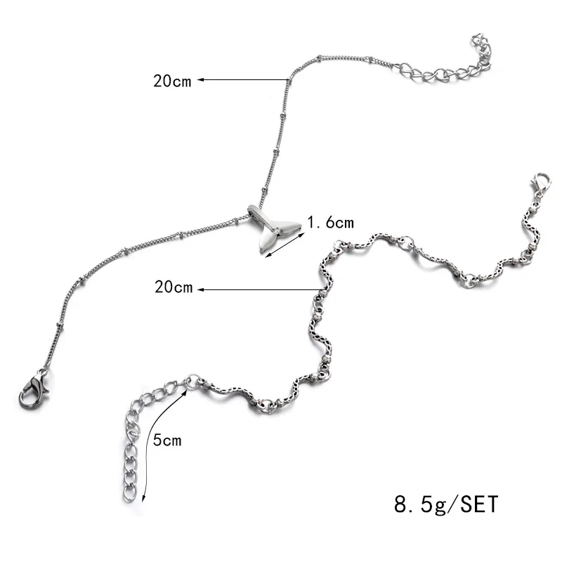 Louleur/богемные женские ножные браслеты в стиле русалки с рыбьим хвостом; этнический серебряный цвет; Очаровательные босоножки с двойной цепочкой; браслет на щиколотке