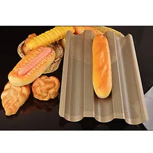 Bandeja de Horno de Pan Baguette Francés, Baguette Rack de Armazón, Baguette Pan de Molde Para Hornear De Acero Al Carbono Antiadherente Sartenes de Cocina Accesorios