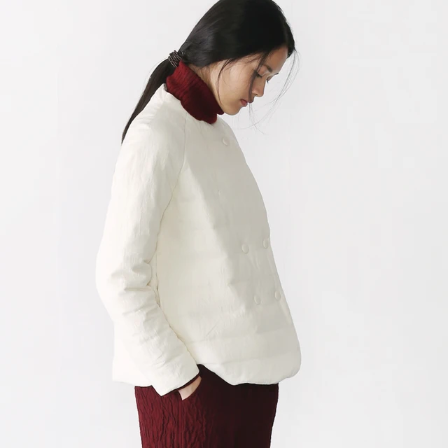 Cheap [JourneyThe original high-quality cotton jacquard 95 white eiderdown lady original short down jacket 5573