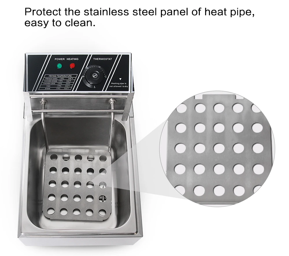 8л электрическая фритюрница из нержавеющей стали, электрическая фритюрница для картофеля фри, курицы, фритюрница 2500 Вт, 110 В/220 В, бытовой/коммерческий горячий горшок