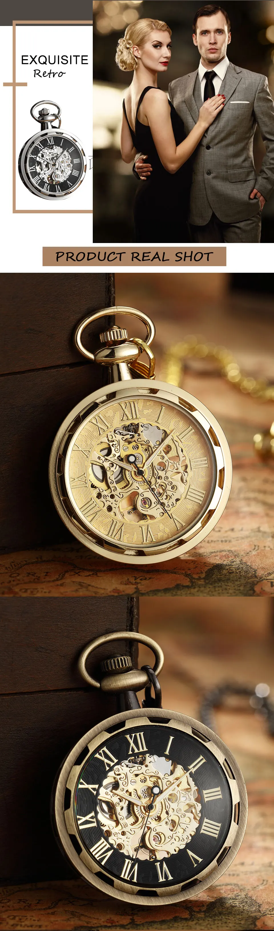 Роскошные Антикварные римские цифры Циферблат Механические ручной обмотки карманные часы модные уникальные часы для мужчин и женщин брелок цепь