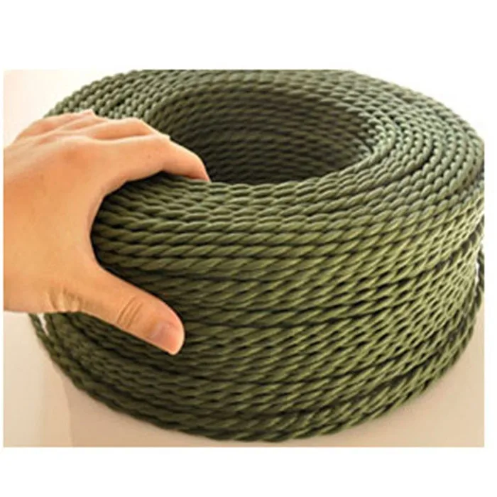 10m  many 2 x0.75 mm fabric cable antique special way, Vintage wire eters Brown braided c (5)