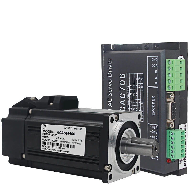 400W low voltage AC servo motor driver set 1250 line 2500 line incremental encoderin DC Motor